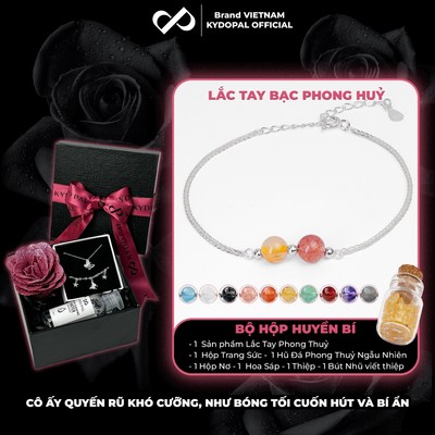 [HCM Hỏa Tốc] Lắc tay bạc phong thuỷ tự nhiên KYDOPAL đính đá trang sức vòng tay cao cấp 925 - PAL9B7L6