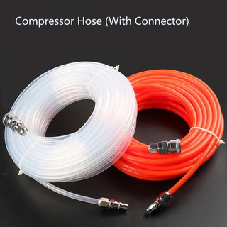 Dây hơi nối dài cho máy nén khí màu cam/xanh/trắng - ống hơi 8mm dài 5M, 10M sẵn đầu nối nhanh