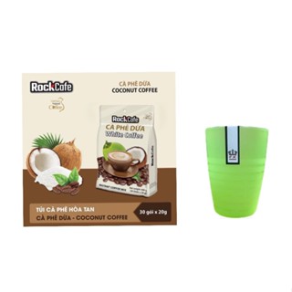    TẶNG LY THÁI KHI MUA 2 HỘP   Cà phê sầu riêng  dừa Rockcafe gói  600g  30 goi x 20 g -  HỘP 240G   12 gói x20g  