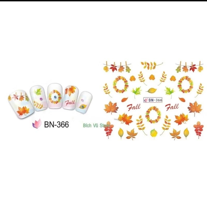 decal nước dán móng nail mã BN