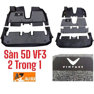 Thảm lót sàn ô tô nhựa TPE 5D cho xe Vinfast VF3 không tràn viền có rối hàng cao cấp
