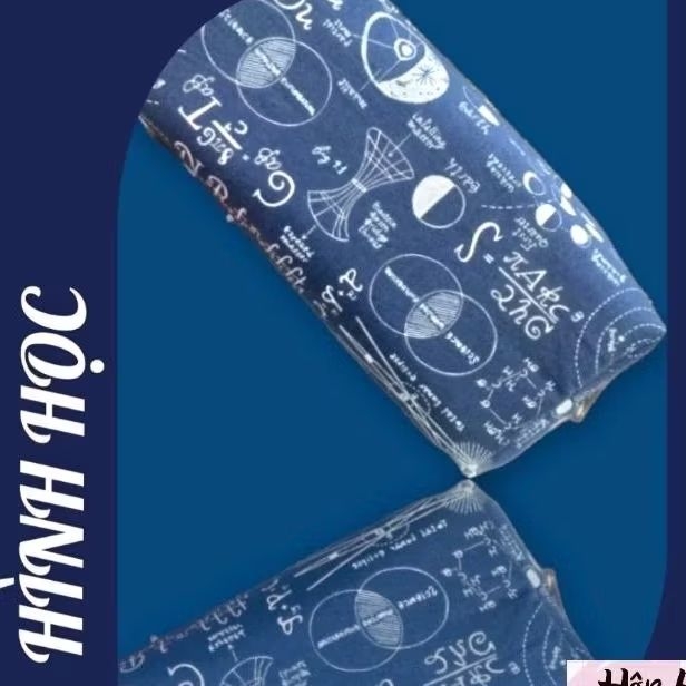 Hộp bút vải công thức nền xanh
