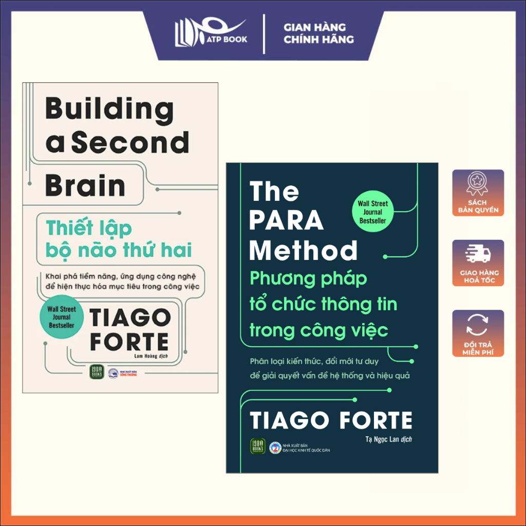 Combo Sách - Buiding A Second Brain - Thiết Lập Bộ Não Thứ Hai + The PARA Method - Phương Pháp Tổ Chức Thông Tin Trong C