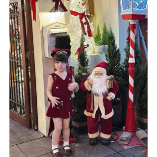 Váy đầm bé gái diện noen diện tết, váy nhung phối tag kèm chun buộc tóc cho bé gái