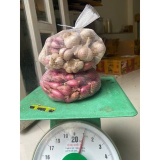 combo 500g tỏi tím bắc+500g hành tím lý sơn- Hành Tỏi Khô bọc túi lưới nhặt sạch loại 1