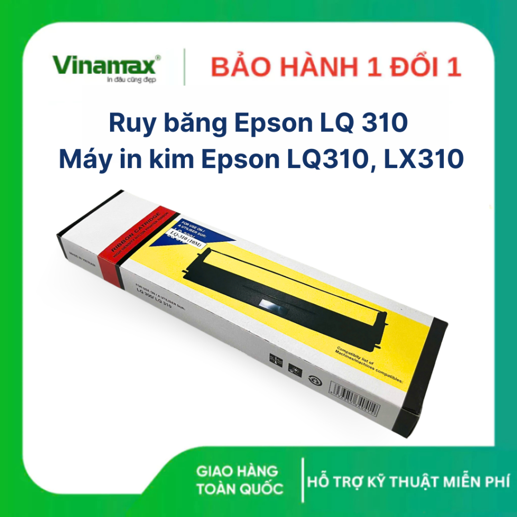 Ruy băng - Mực in cho Epson LQ 310 in đậm, rõ nét - băng mực máy in kim Epson LQ310, LX310