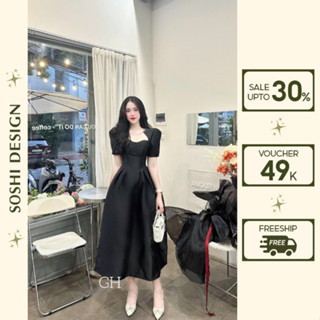 Đầm cô dâu tafta chân xoè cổ đá sang chảnh, Váy dáng dài dự tiệc thiết kế cấp chiết eo  siêu cấp tiểu thư form chuẩn