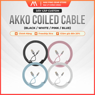 [HỎA TỐC] Dây Cáp Custom Bàn Phím Cơ AKKO Coiled Cable (Black / White / Pink / Blue) - Maxpinggear