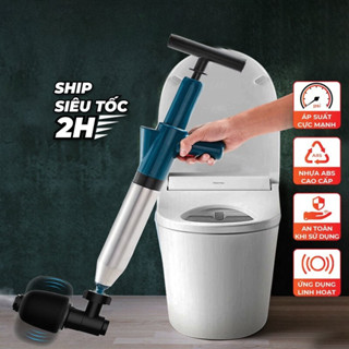 Súng Thông Bồn Cầu, Chậu Rửa Bát, Bồn Tắm - Mẫu Mới 2024 - Khí Nén AGT Cực Mạnh 8kg - Thép Không Gỉ, Nhựa Abs.