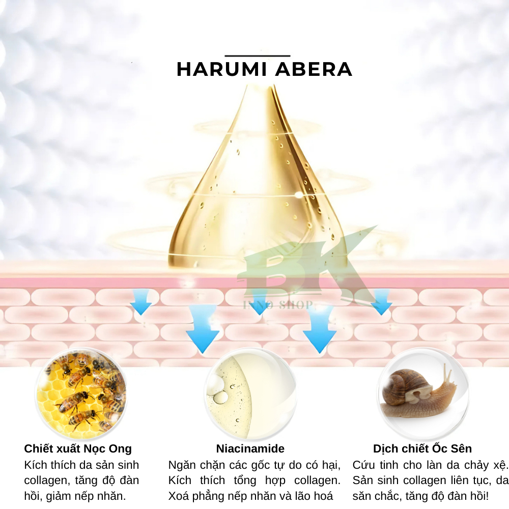 Tinh Chất Trẻ Hóa Da Thiên Nhiên Harumi Abera 20ml Hỗ Trợ Sáng Da, Trắng Da, Lấp Đầy Nếp Nhăn, Mờ Sạm, Nám , Tàn Nhang |