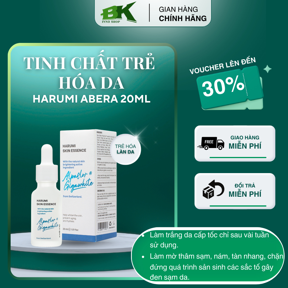 Tinh Chất Trẻ Hóa Da Thiên Nhiên Harumi Abera 20ml Hỗ Trợ Sáng Da, Trắng Da, Lấp Đầy Nếp Nhăn, Mờ Sạm, Nám , Tàn Nhang |