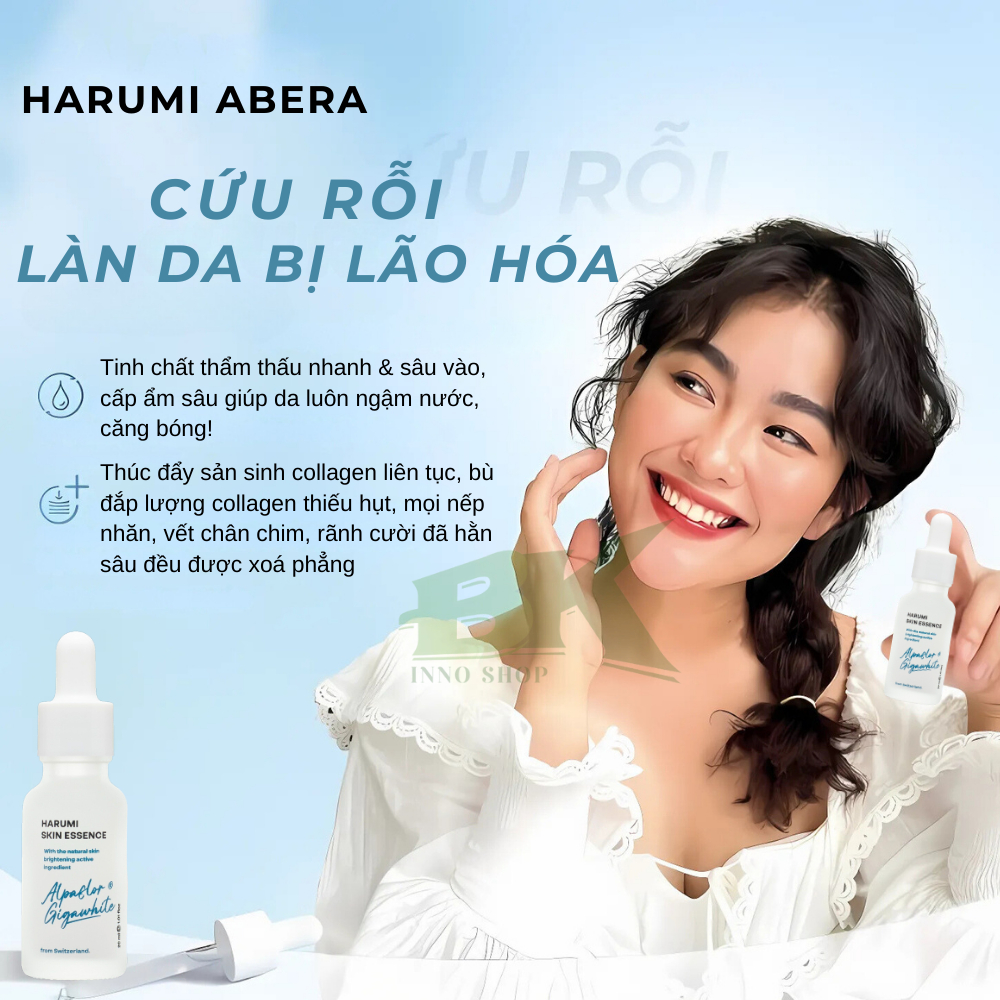 Tinh Chất Trẻ Hóa Da Thiên Nhiên Harumi Abera 20ml Hỗ Trợ Sáng Da, Trắng Da, Lấp Đầy Nếp Nhăn, Mờ Sạm, Nám , Tàn Nhang |