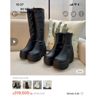 BO BÉO | (LÙI SIZE - SẴN KEM  CAO 36,39 THẤP 42)  BỐT ĐÙI B55 PLATFORM ĐẾ CAO 12CM UNISEX