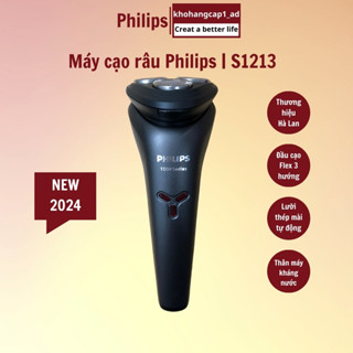 Máy cạo râu Philips điện 3 lưỡi tự mài S1213 đa năng giá rẻ cạo khô và ướt S1213 sạc nhanh - khohangcap1_ad