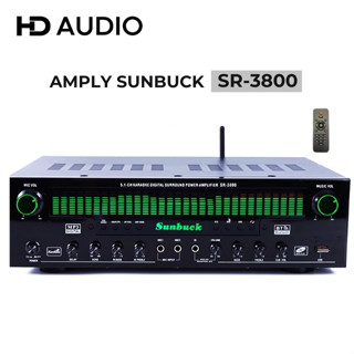  Amply karaoke bluetooth 5.1 công suất lớn 1000W Sunbuck SR3800 amly gia đình 5 kênh đầu ra amly bluetooth chất lượng 