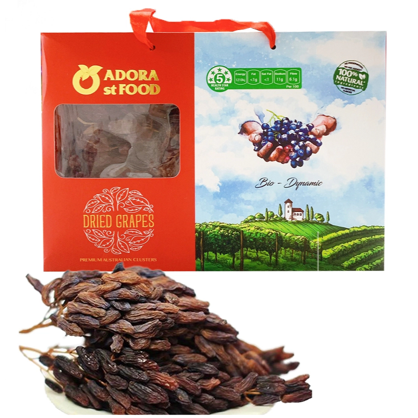 Nho khô nguyên cành Adora st Food hộp 1KG