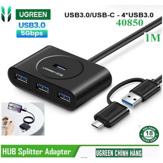 Bộ chia usb 3.0 a l usb c to 4 usb 3.0 ugreen 40850 cr113