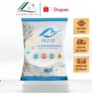    COMBO 10 CÁI   Khăn tắm nén PTLUXURY thích hợp mang đi du lịch chất liệu cotton dùng một lần kích thước 70 cm x 140 cm 