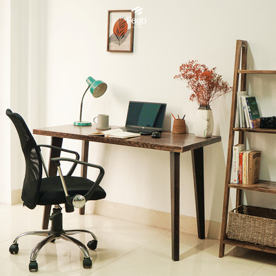 Bàn Làm Việc Chân Gỗ FEGO 120x60cm - Bàn Học, Bàn Ăn Đa Năng Phong Cách Vintage, Cổ Điển