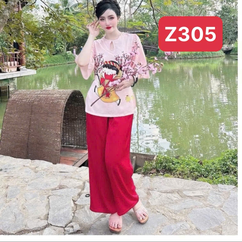 Set Đồ Lam Nữ Z3 Kim Thanh - Áo Bà Ba Lụa Latin Concept Tết Sang Trọng Đi Chùa Size 40-72kg | BigBuy360 - bigbuy360.vn