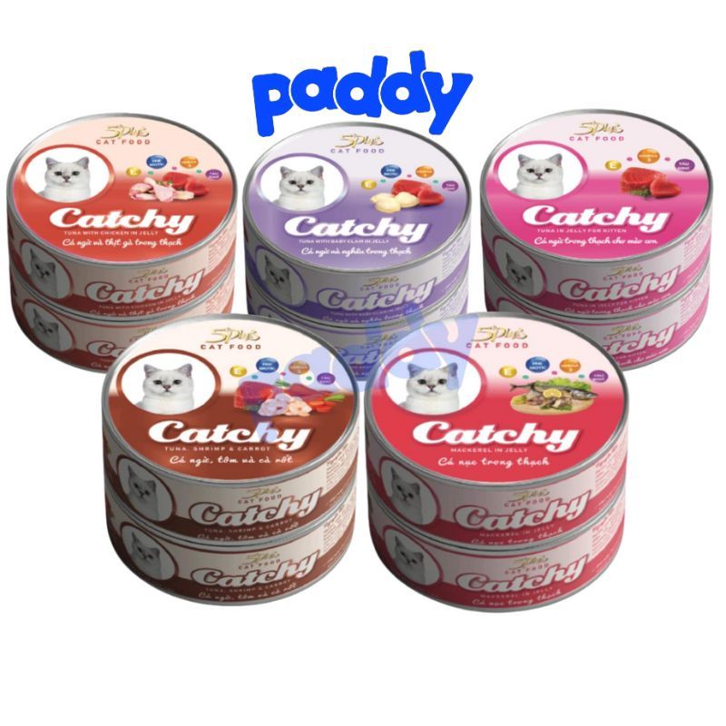 Pate 5Plus Catchy Cho Mèo Mọi Lứa Tuổi (Lon 170g)