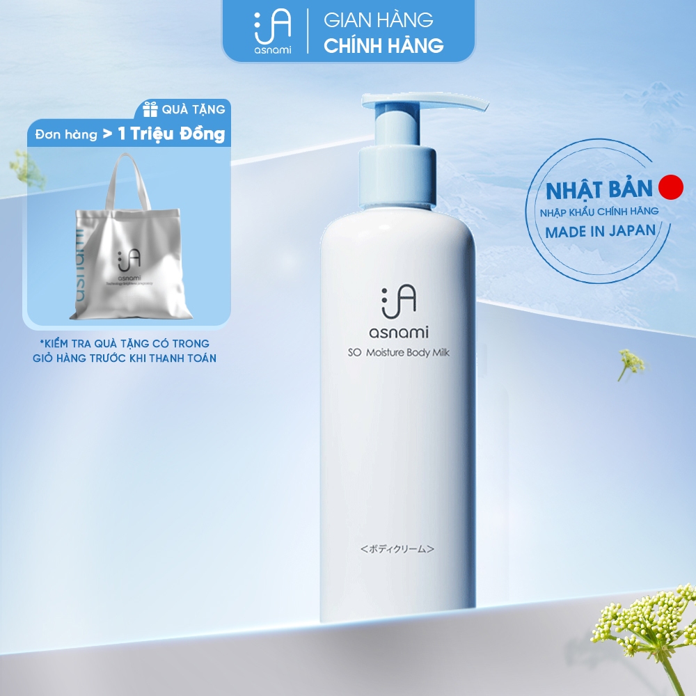 Sữa dưỡng thể cấp ẩm, dưỡng sáng da, giảm vết rạn, mờ thâm sạm toàn thân Asnami Moisture Body Milk 240ml