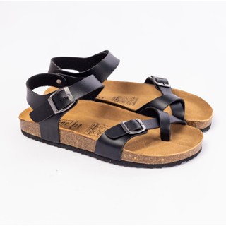 Giày sandal đế trấu quai hậu công sở xỏ ngón nam nữ văn phòng chất liệu Đế trấu Birken da PU BIOLINE - PU14
