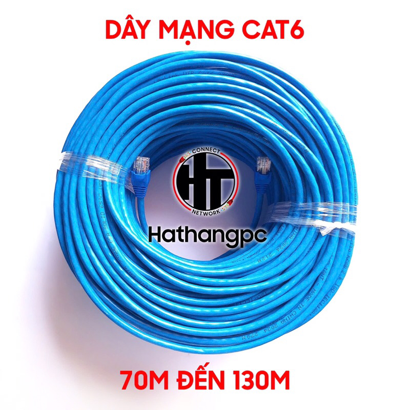 Dây Mạng Cat6 Bấm Sẵn 2 Đầu 70m 75m 80m 85m 90m 95m 100m 105m 110m 115m 120m đến 160m