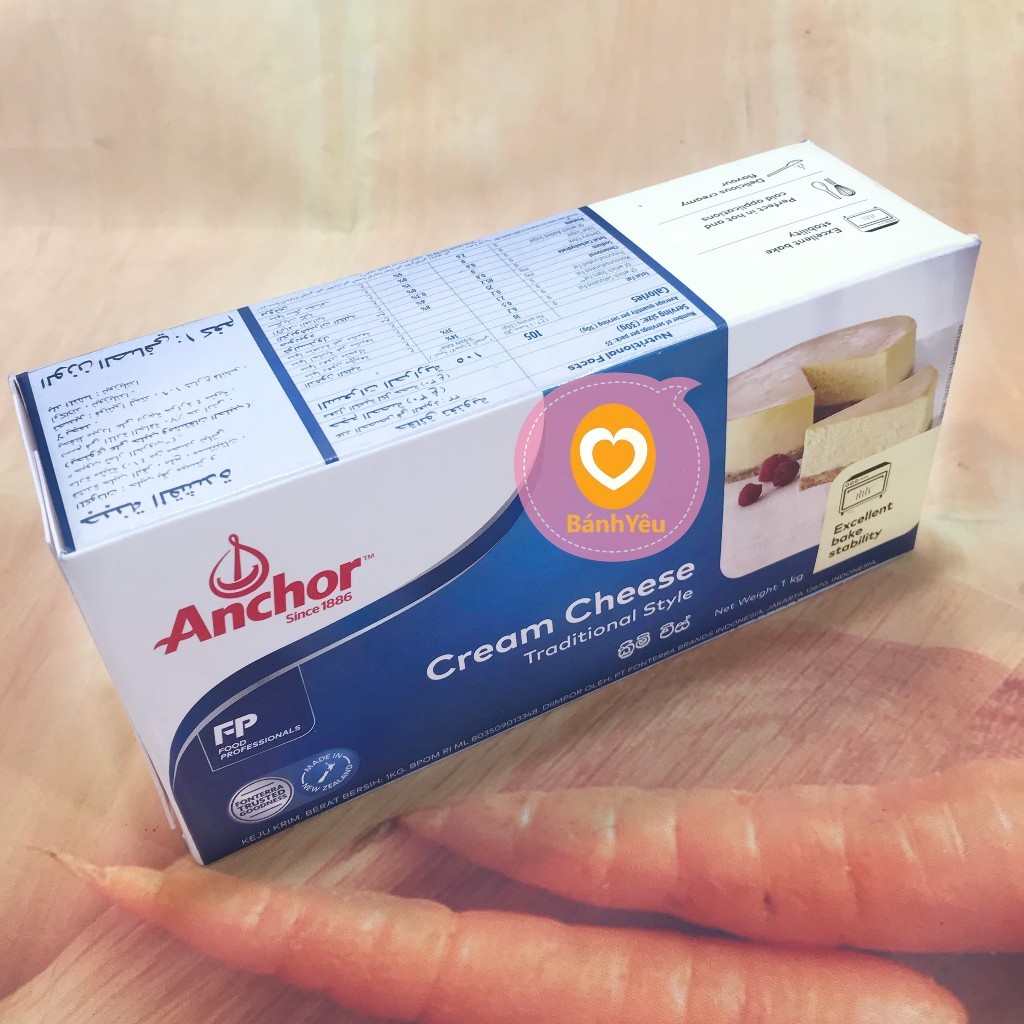 [Hỏa tốc] Phô Mai Kem Anchor (Cream Chesse) 1kg làm bánh,. - DL22