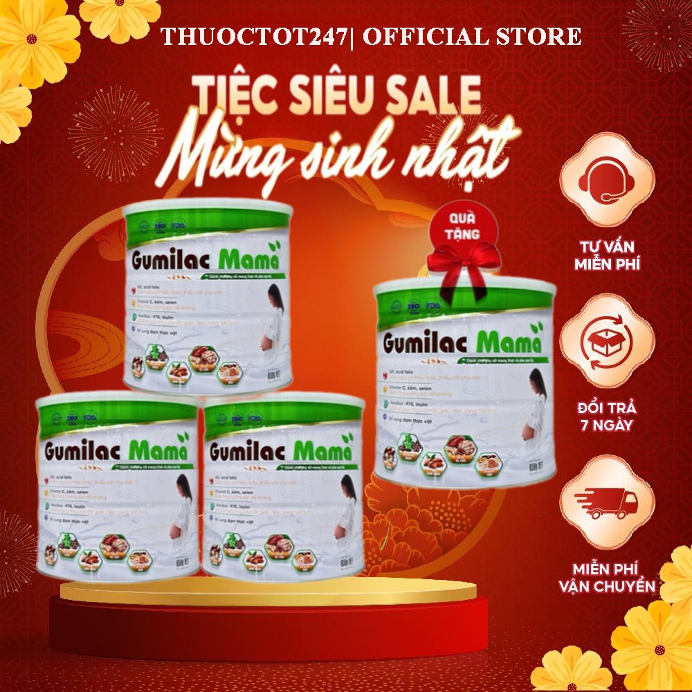 [Mua 3 tặng 1] Sữa hạt bầu Gumilac Mama lon 650g hỗ trợ dinh dưỡng toàn diện cho mẹ trong suốt thai kì