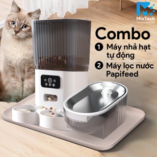 (HỎA TỐC TPHCM) Combo Máy máy nhả hạt tự động Camera và máy lọc nước cho mèo