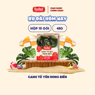 Combo Yến Việt: Ngũ cốc dinh dưỡng 10 gói + Rong biển 10 gói + Thạch yến MeLi 21 thanh + Cà phê vị tự chọn