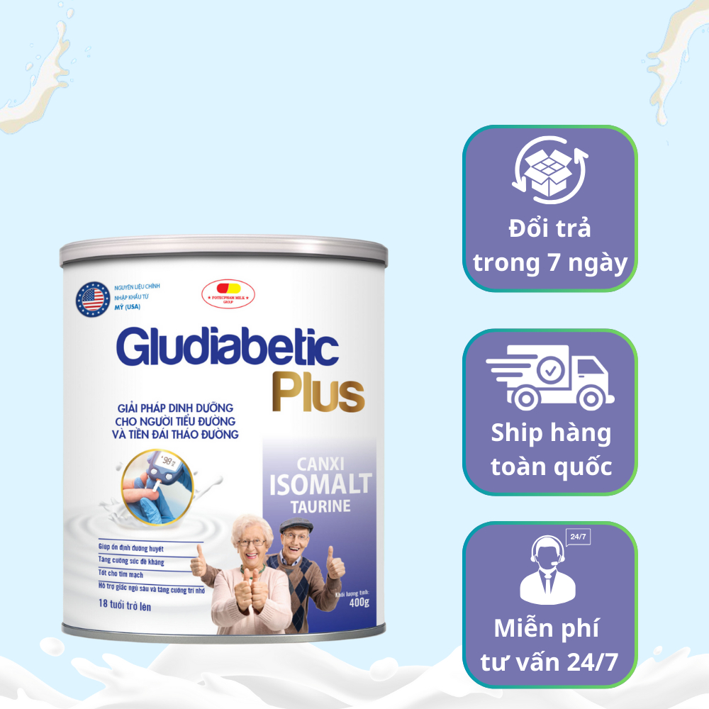 Sữa Tiểu Đường Kiểm soát đường huyết cho người Tiểu Đường Gludiabetic Plus Chính Hãng 400g