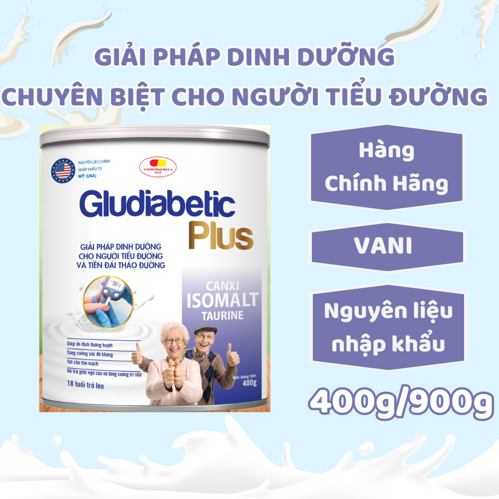 Sữa Tiểu Đường Kiểm soát đường huyết cho người Tiểu Đường Gludiabetic Plus Chính Hãng 400g