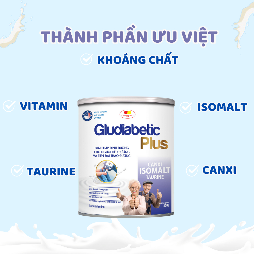 Sữa Tiểu Đường Kiểm soát đường huyết cho người Tiểu Đường Gludiabetic Plus Chính Hãng 400g