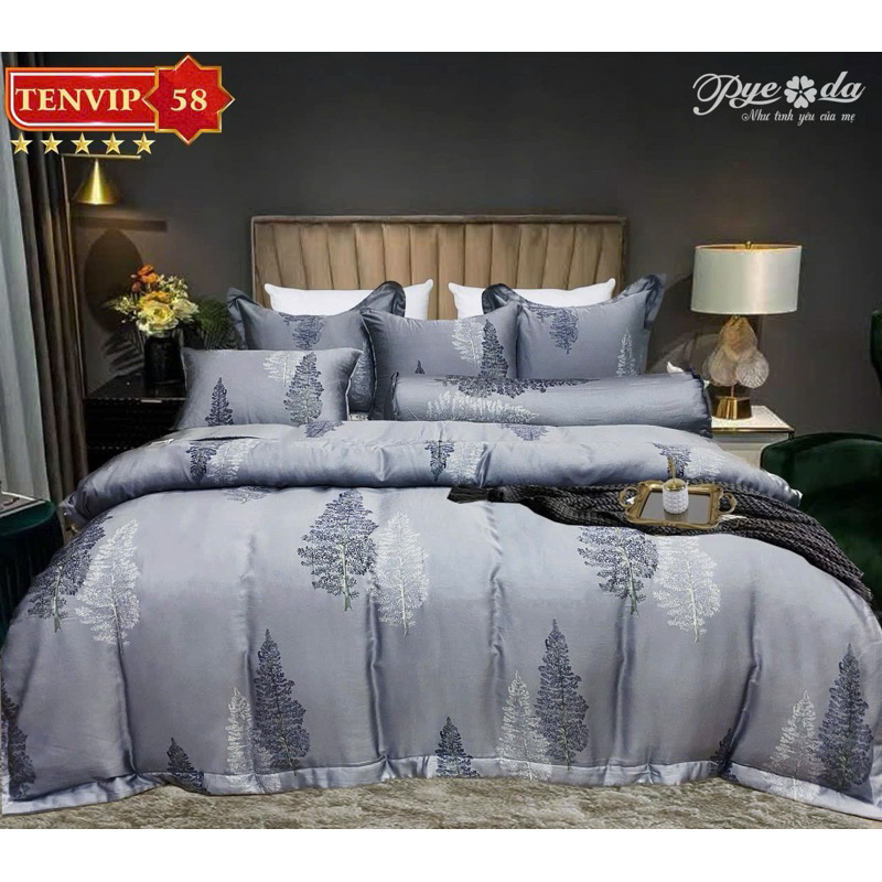 bộ chăn ga gối lụa tencel vip(7 món)