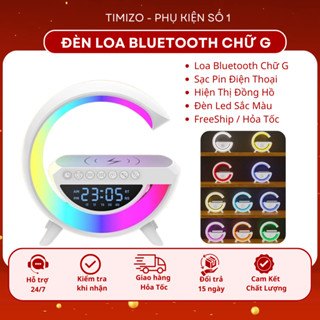 Loa bluetooth thông minh chữ G BT 3401, âm bass mạnh, tích hợp sạc không dây 15w , đồng hồ, đèn ngủ, âm thanh vòm 360 độ