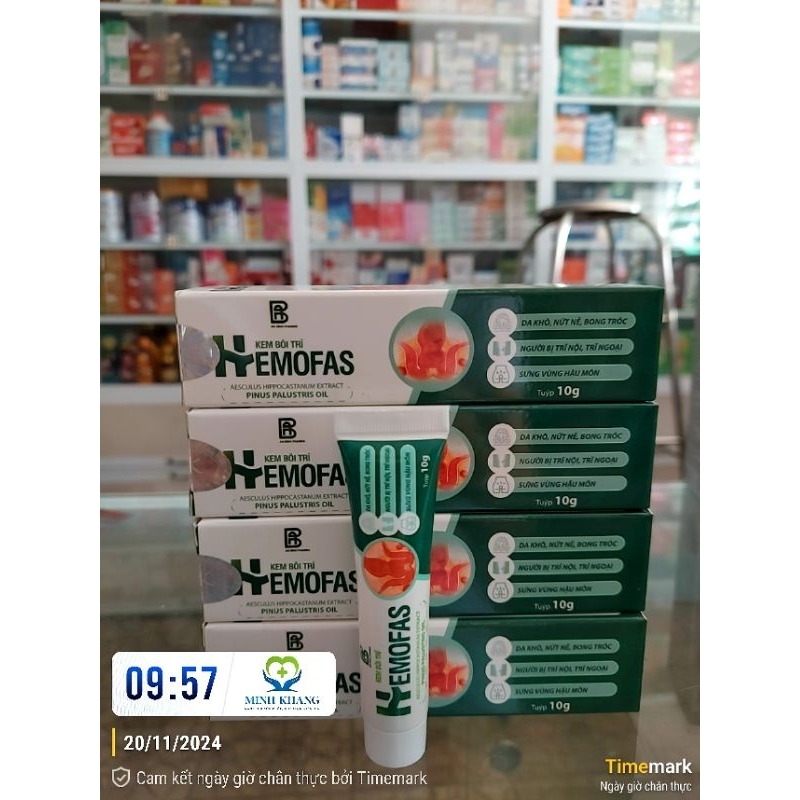 Gel bôi trĩ Hemofas - Giúp bền thành mạch,giảm sưng, đau rát búi trĩ.tube 10g.