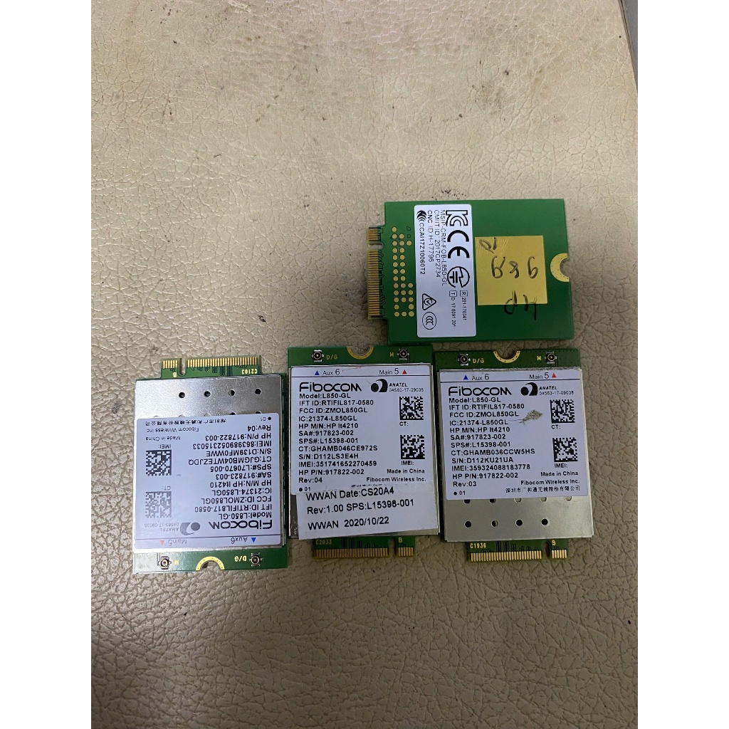 card 4g cho laptop HP/DELL chíp thế hệ 8 9 10 11, fibocom L850-GL THÁO MÁY ZIN, 840,850,830,430,440,