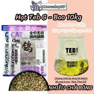 (Bao 10kg) Hạt Teb G dành cho Mèo không độn ngũ cốc, Hạt Topping Ruốc sấy chính hãng Tomsmeca