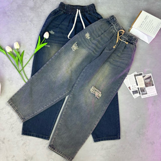 (mã rách) quần bò jean bagy nữ có rách nhẹ from bagy chất jean thổ mềm cạp lưng chun siêu co giãn thoải mái dễ mix đồ