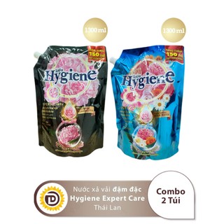 Nước xả vải Hygiene Màu Xanh Aqua và Đen Dung Tích 1150ml-1300ml/Túi (Combo 2 Túi)