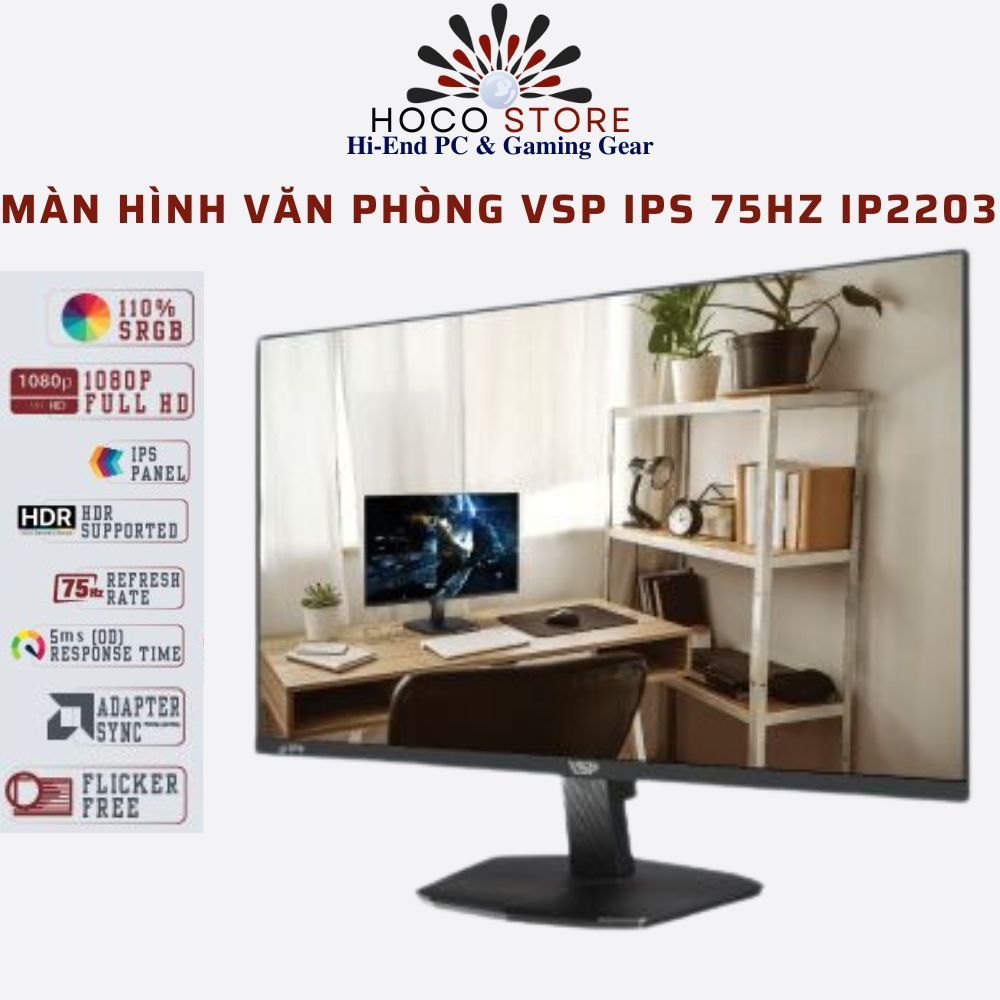 Màn Hình Văn Phòng VSP 22 Inch AiVision A222FV / A221FV Độ Phân Giải Cao, Hiệu Suất Tối Ưu, Màu Sắc Đẹp | Hoco Store PC | BigBuy360 - bigbuy360.vn