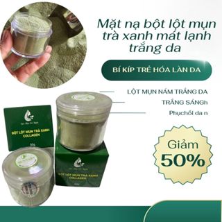   Tặng bộ chén trộn  Combo 5h Mặt nạ bột lột mụn trà xanh mát lạnh trắng da,hút mụn cám,mụn đầu đen 
