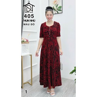 Đầm maxi trung niên dự tiệc sang trọng vải kim tuyến nhũ kim sa tặng mẹ co giãn tốt bigsize 80kg DN19