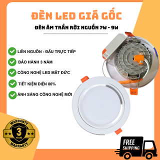   Sỉ lẻ  Đèn LED Âm Trần Đế Đúc 7W 9W 12W  Rời Nguồn  Phi 90 Phi 110 | Đèn Âm Trần Thạch Cao | BH 3 Năm 