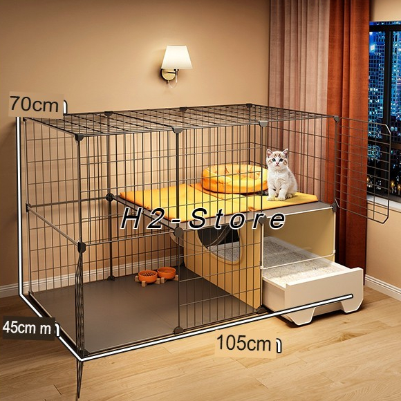 Chuồng mèo 2 tầng siêu xinh, tích hợp ngăn vệ sinh thông minh - CM25 – H2 Store