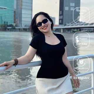 Áo thun hở lưng 34AT019 34 Bigsize, Áo thun bigsize cho nữ, áo kiểu trẻ trung ôm body sexy sang chảnh