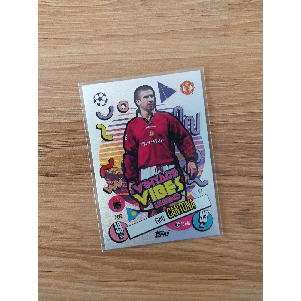Thẻ Bóng Đá Topps Match Attax 24/25 24 25 2025 Eric Cantona - Vintage Vibes -Legend- Manchester Unit