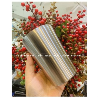 Ly/ cốc Nhật Bãi Inox 450ml, 164gr 2 lớp dày, không tươm mồ hôi khi chứa đá